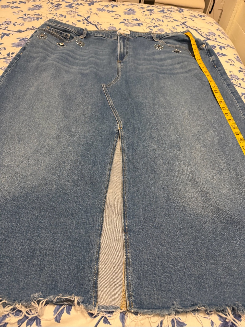 Lane Bryant Blue Straight Leg Jeans with Front Slit